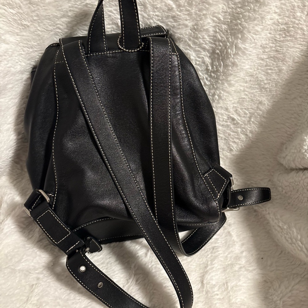 Coach Black Leather Drawstring Bag - Picture 2 of 5